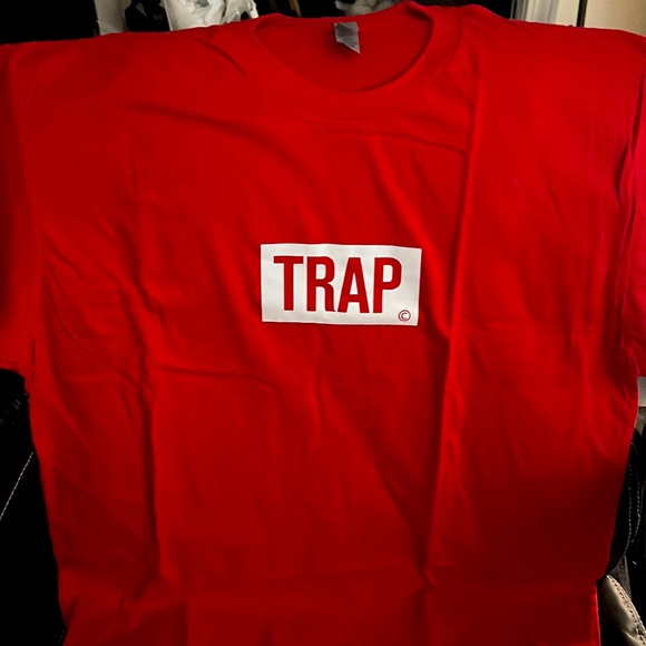 Red “TRAP” White Box Logo T-Shirt NEW. SUPER SOFT FIT - Picture 2 of 3